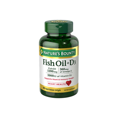 Nature's Bounty Fish Oil+D3 1200 mg 90 Pieces