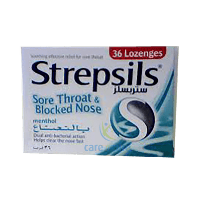 Strepsils Sore Throat Blocked Nose (Menthol) Loz 36S