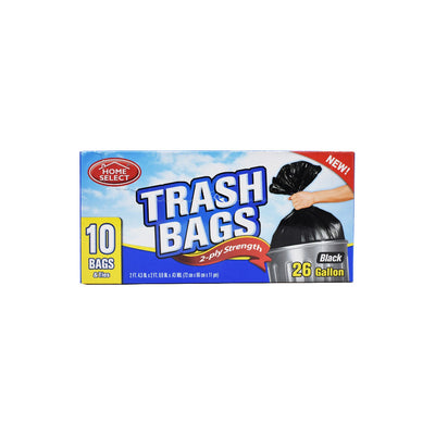 Trash Bags Black 26 Gal 10'S