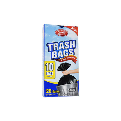 Trash Bags Black 26 Gal 10'S