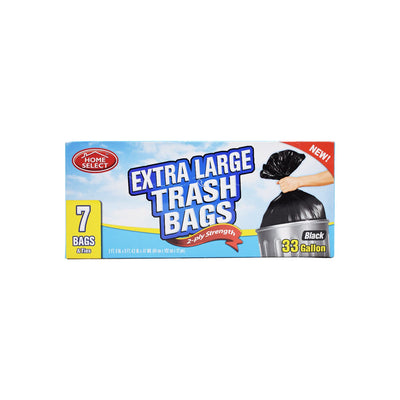 Trash Bags Black XL 33 Gal 7'S (24)