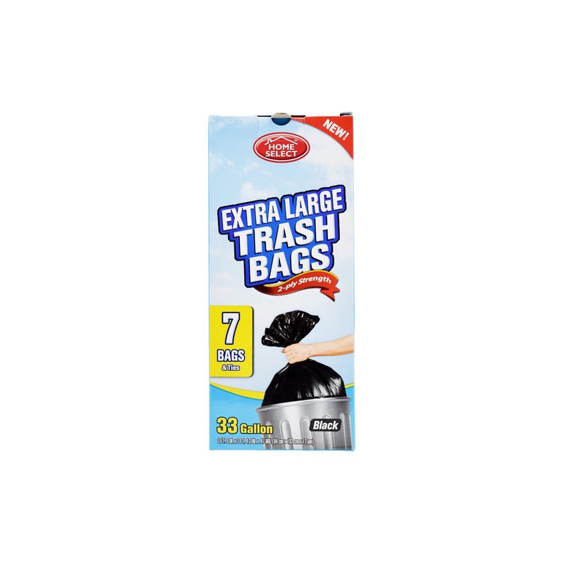 Trash Bags Black XL 33 Gal 7&