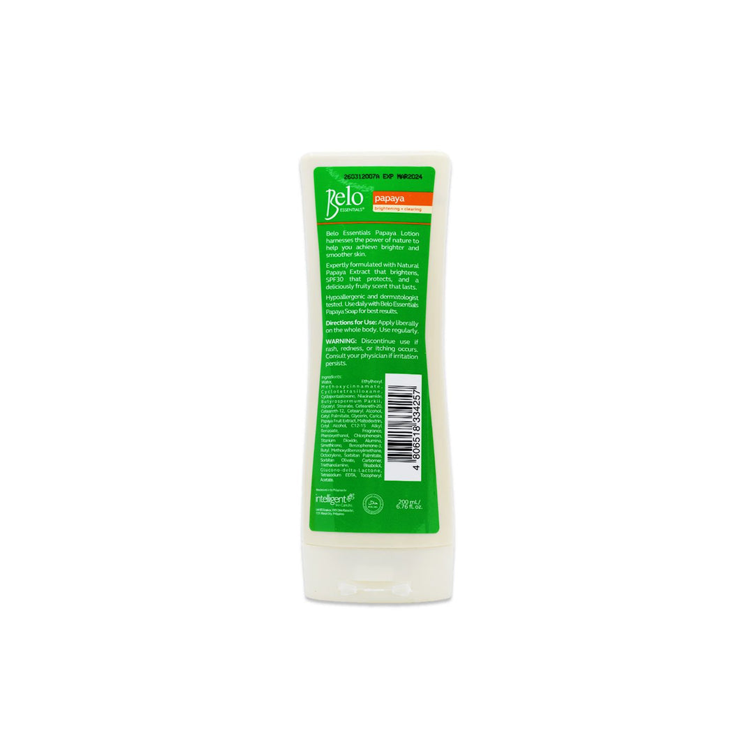Belo Essent Papaya Lotion W/Spf30 200ml (Green)