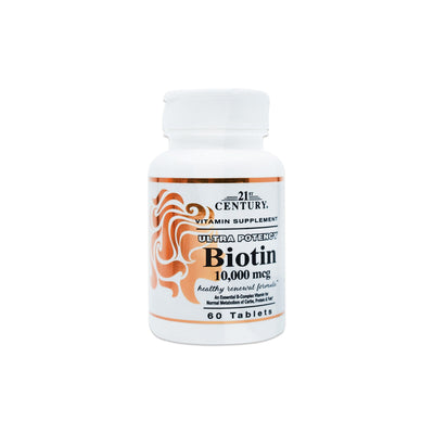 21St Century Ultra Potency Biotin 10,000 Mcg, 60 Tablets