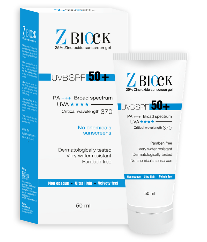 Ethicare Z Block Spf50+ Sunscreen Gel 50gm
