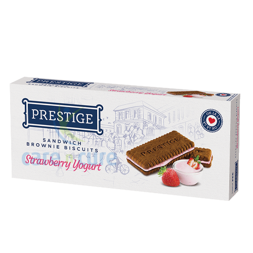 Prestige Sandwich Brownie Biscuits Strw Ygrt 153 gm 