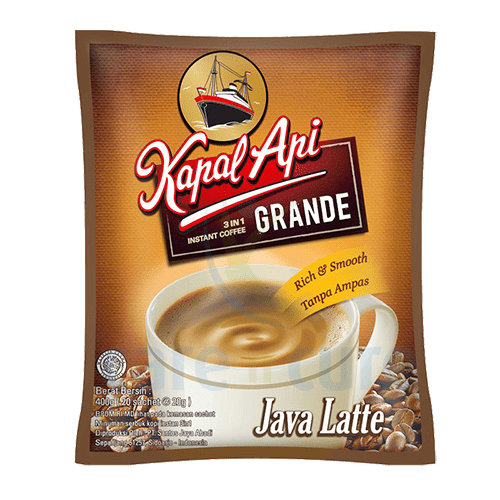 Kapal Api Instant Coffee Java Latte 3 In 1 20gm (20&