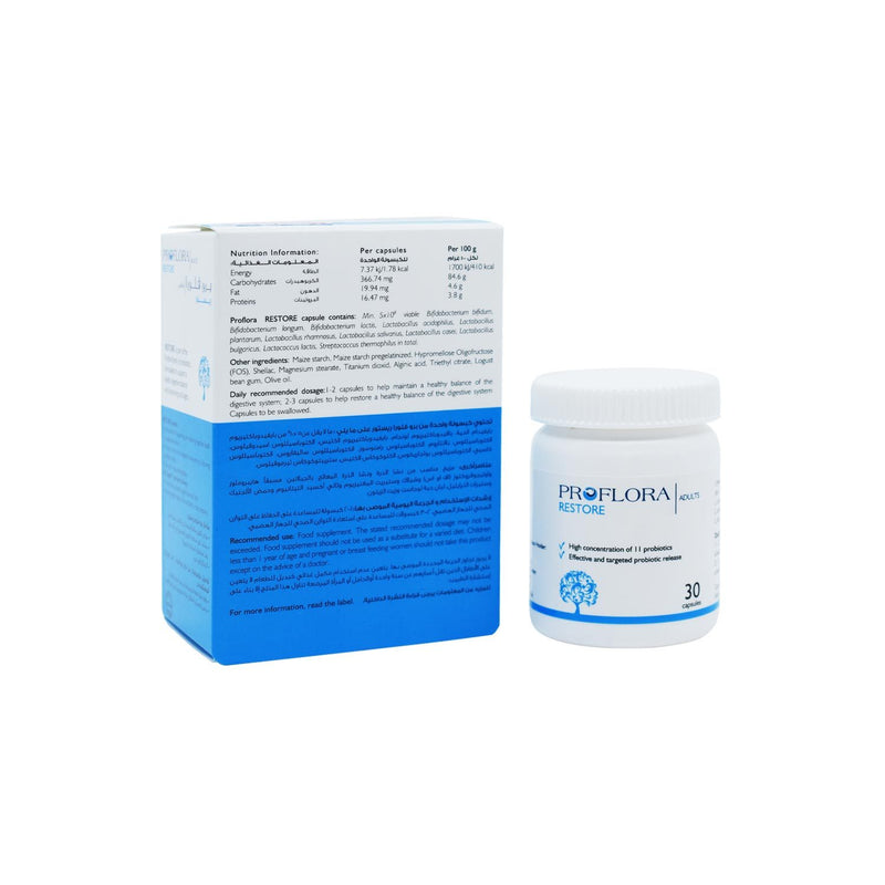 Buy Proflora Restore Adult Capsules 30'S online in Qatar- View Usage ...