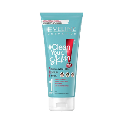 Eveline Clean Your Skin 3 In 1 (WASH,SCRUB,MASK) Gel 200ml