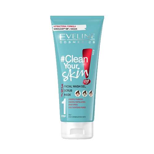 Eveline Clean Your Skin 3 In 1 (WASH,SCRUB,MASK) Gel 200ml