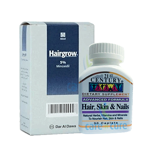 Hair Grow 5% + 21St Century Hair, Skin & Nails 30 Tablets Offer