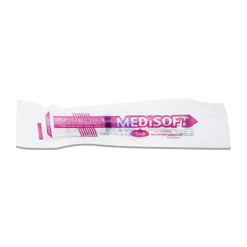 Medisoft Disp Syringe 5Ml L Lock 23G X 1/4 100&