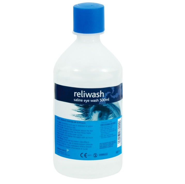 Reliwash Saline Eye Wash Bottle 500 Ml With Cup
