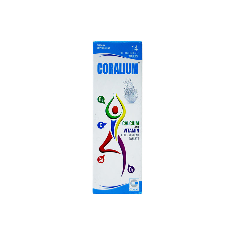 Coralium Calcium With Vitamins Effervescent Tablets 14 Pieces