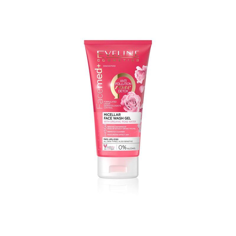 Eveline Facemed+ Purif Face Wash Gel W/Org Rose Water 150ml [F]