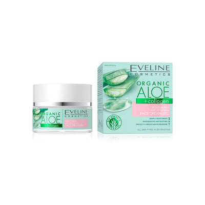 Eveline Org Aloe +Collagen Moist & Soothing Face Cream-Gel 50ml [F]