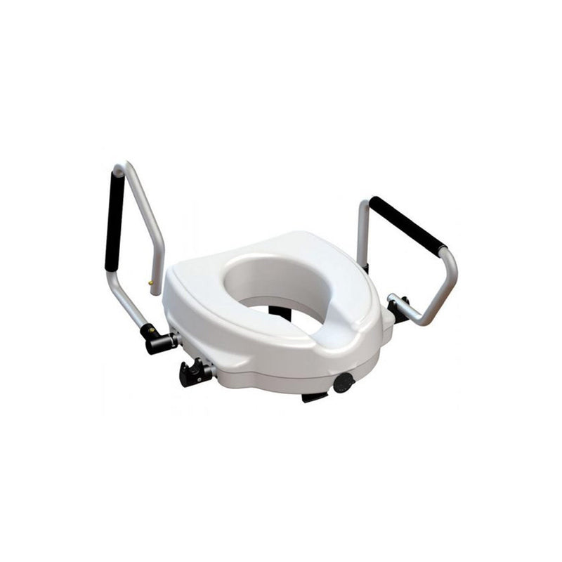 Raised Toilet Seat With Reclining Armrest