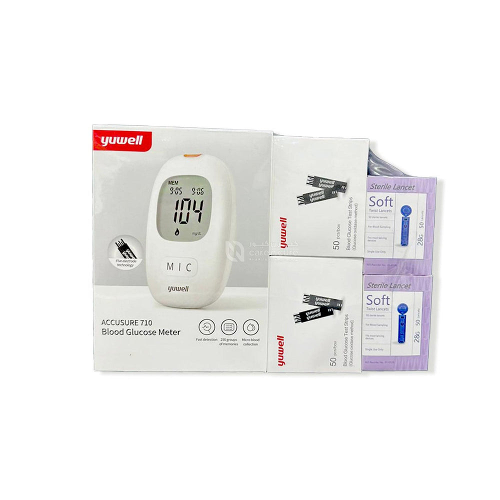 Yuwell Glucometer +50 X 2 Strips+2 Lancet Offer