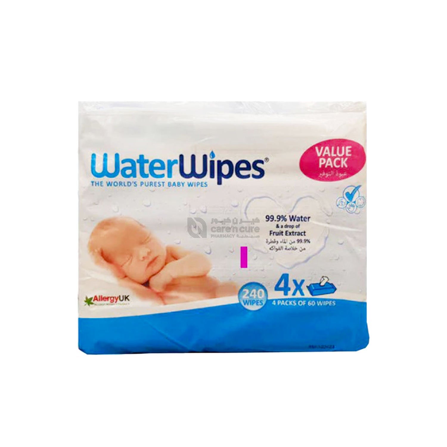 Buy Water Wipes Value Pack (60 X 4) 240 Pieces, Online at Best prices in Qatar CarenCure pharmacy