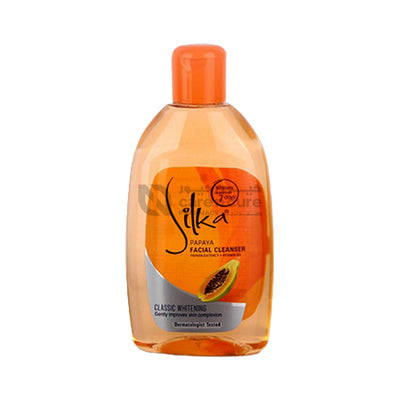 Silka Facial Cleanser Papaya 150ml+Free Cotton