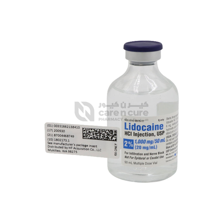 Lidocaine Hcl Inj 2% W/V Usp Vial 20ml