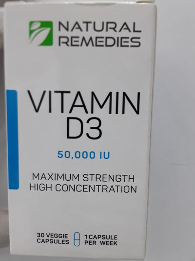 Natural Remedies Vit D3 50000Iu Cap 30's
