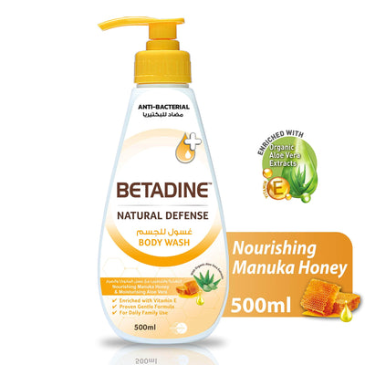 Betadine Natural Defense Body Wash Manuka Honey 500ml